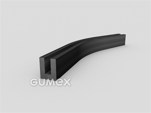 "U" Gummiprofil, 19,8x16/6mm, 70°ShA, EPDM, -40°C/+100°C, schwarz, 